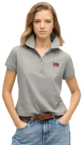 Superdry Ath Essential Graphic Korte Mouw Poloshirt S Vrouw Grijs