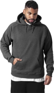 Urban Classics Blank Hoody Heren Trui met capuchon – L Houtskool