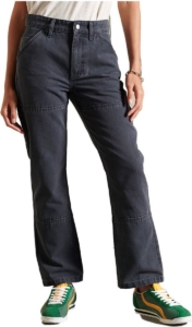Superdry High Rise Carpenter Broek 28 32 Vrouw Blauw