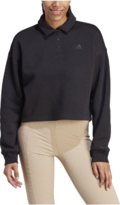 Adidas All Szn Fleece Graphic Poloshirt L Vrouw Zwart