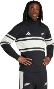 Adidas Performance New Zealand Leisurewear Sweatshirt Met Korte Rits Heren Zwart