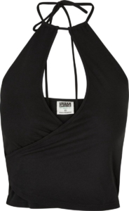 Urban Classics Wrap halternek Dames Top – M Zwart