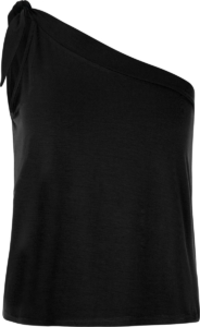 Protest Prtselma – T shirt Dames – One shoulder – Schouderband – Koordsluiting Zwart