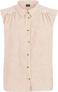 Protest PRTPeacy Blouse Dames Mouwloos Knoopsluiting Loose fit Bruin