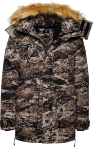 Superdry Heren Everest parka met capuchon met imitatiebont Khaki