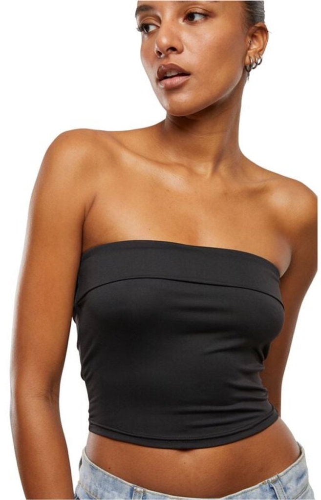 Urban Classics Bandeau CropTop Dames Top – M Zwart