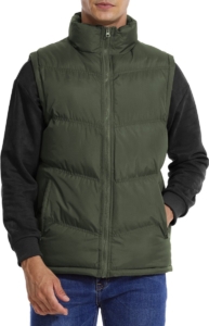 MEETHOO Outdoor/Werk Casual Bodywarmer Heren -Outdoorkleding/Werkkleding Jas Heren Mouwloze Legergroen