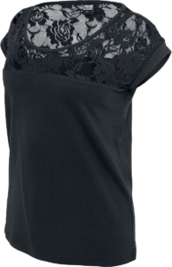 Urban Classics Laces Tee Dames T-shirt – L Zwart