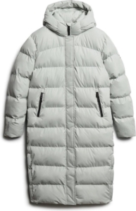 Superdry MICROFIBRE LONGLINE PUFFER JKT Dames Jas Grijs
