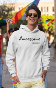 2007 Verjaardagscadeau heren Witte Hoodie heren met capuchon Awesome Hoodies