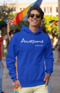 2000 Verjaardagscadeau heren Blauwe Hoodie heren met capuchon Awesome Hoodies