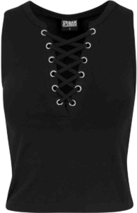 Urban Classics Lace Up Cropped Dames Top – L Zwart