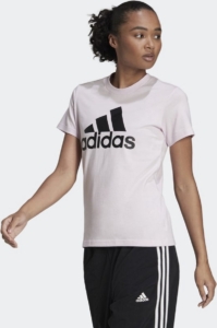 Adidas Dames Loungewear Ess Logo T-Shirt Roze