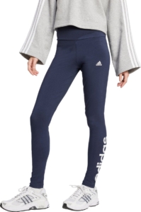adidas Sportswear ESSENTIALS HIGH-WAIST LEGGING MET LOGO Dames Blauw