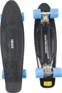 SWASS Vinyl Cruiser Skateboard LED Retro Zwart