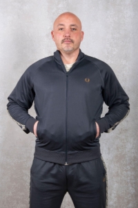 Fred Perry Contrast Tape Track Jacket Grijs