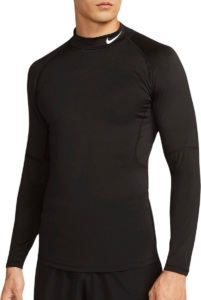 Nike Pro Dri-FIT Mock LS Shirt Heren Zwart