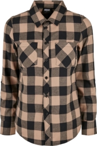 Urban Classics Turnup Checked Flanell Blouse S Zwart