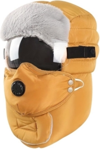 Bovista Wintermuts Heren Dames Volwassenen Muts Ski Mask Bivakmuts Balaclava Ski Masker Face Mask Full Face Mask Winter Masker Met Bril Geel
