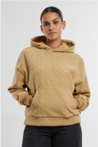 Urban Classics Jacquard Velvet Oversized Hoodie/trui XS Beige
