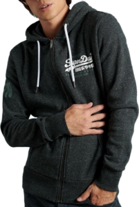 Superdry Vintage Logo Duo Ziphood Heren Sweatvest Zwart