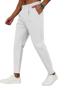 Nivard Pantalon Heren Chino Golfbroek Nette Broek Elastische Tailleband Volwassenen Wit