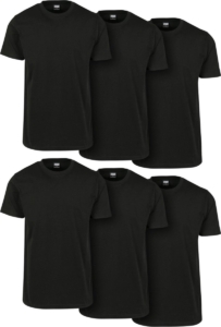 Urban Classics Basic Tee 6-Pack Heren T-shirt – M Zwart