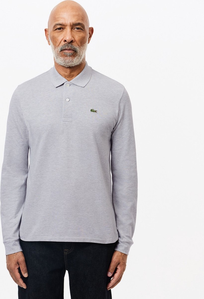 Lacoste Long Sleeve Pique Polo Heren Grijs