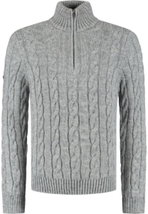 Superdry Jacob Cable Knit Half Zip Trui Heren Grijs