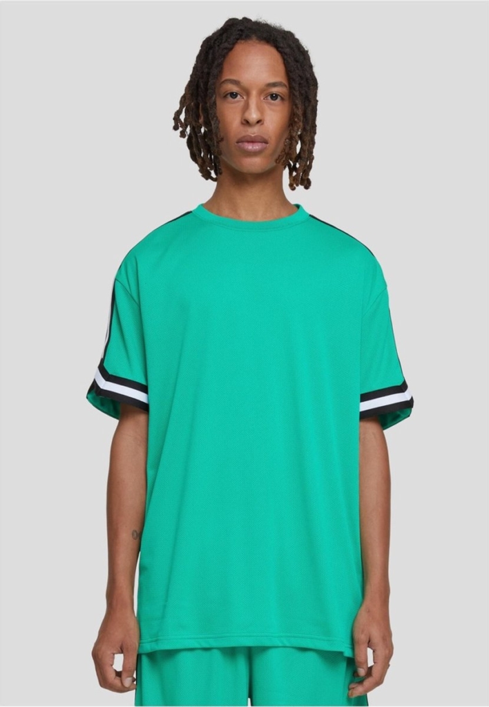 Urban Classics Oversized Stripes Mesh Heren T-shirt M Groen