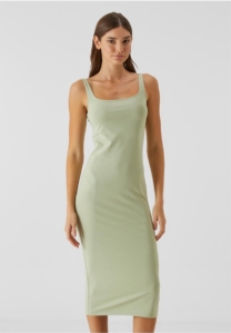 Urban Classics Basic jurk van katoen jersey Medium-lengte jurk L Dames Groen