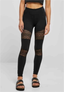 Urban Classics Crochet Lace Inset Legging XS Zwart