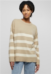 Urban Classics Striped Knit Crewneck sweater/trui M Beige