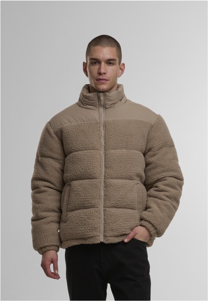 Urban Classics Fabric Mix Teddy Gewatteerd jack XL Paars