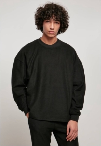Urban Classics Rib Terry Boxy Crewneck sweater/trui S Zwart