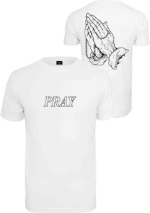 Mister Tee Pray Hands Heren T-shirt M Wit