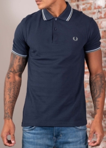 Fred Perry Twin tipped polo Dark Airforce Light Ice Bay Leaf