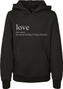 Mister Tee Love Definition Kinder hoodie/trui Kids 122/128 Zwart