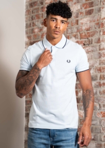 Tipped Polo Shirt M3600 Classic Cotton Sky Blauw