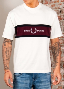 Fred Perry Embroidered panel t-shirt ecru Creme