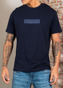 Napapijri S box logo SS 1 blu Bleu Marine |