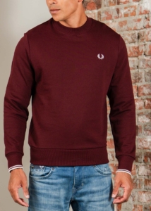 Fred Perry Crew neck sweatshirt ecru Oxblood