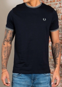 Fred Perry Twin tipped t-shirt seagrass Blauw