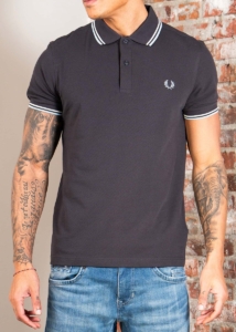 Fred Perry Twin tipped fred perry shirt anchor ecru ball boy Grijs