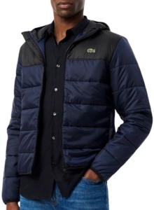 Lacoste Waterrepellent Hooded Puffer Jas Heren Zwart