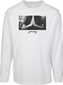 Mister Tee Pray Longsleeve shirt XXL Wit