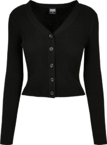 Urban Classics Short Rib Knit Cardigan M Zwart