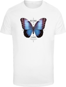 Mister Tee Become the Change Butterfly Heren T-shirt M Wit