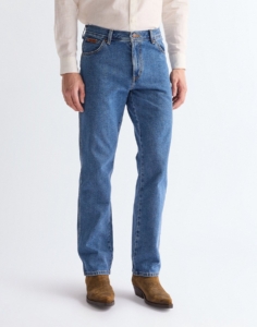 WRANGLER TEXAS VINTAGE STONEWASH AUTHENTIC STRAIGHT HEREN Blauw