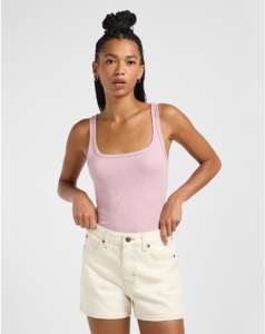 Lee Square Mouwloos T-shirt S Vrouw Soft Mauve